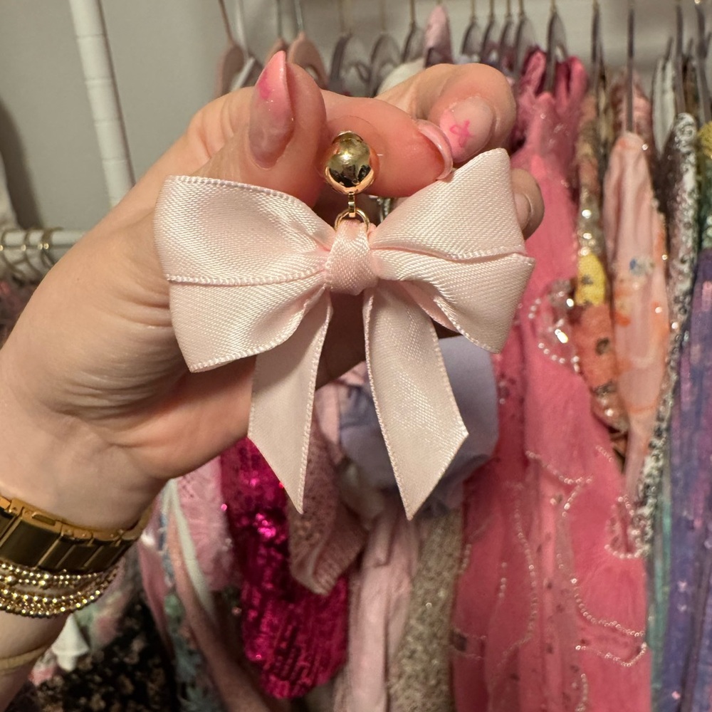 Pink Bow Earrings